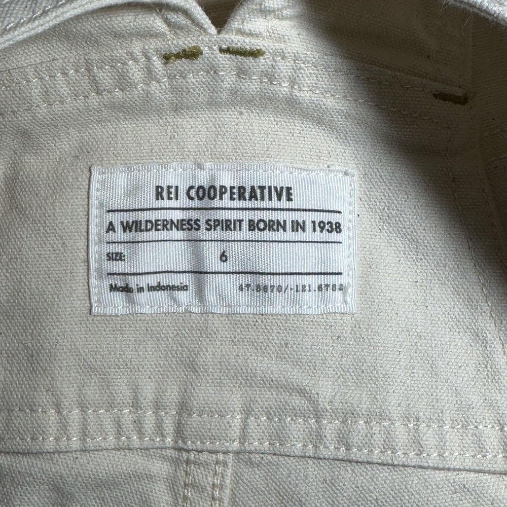REI Co-op Overalls Women’s Trailsmith Canvas Size 6 Cream Double Knee Bibs Gorp - Picture 8 of 10